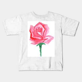 Watercolor flower rose, summer and nature, art decoration, sketch. Illustration hand drawn modern Kids T-Shirt